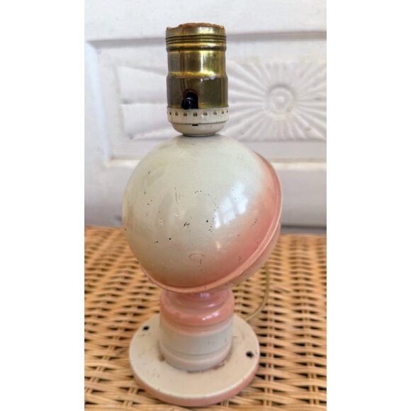 unbranded Other - Art Deco 30's Metal Pink Saturn Planet Small Table Lamp Works!